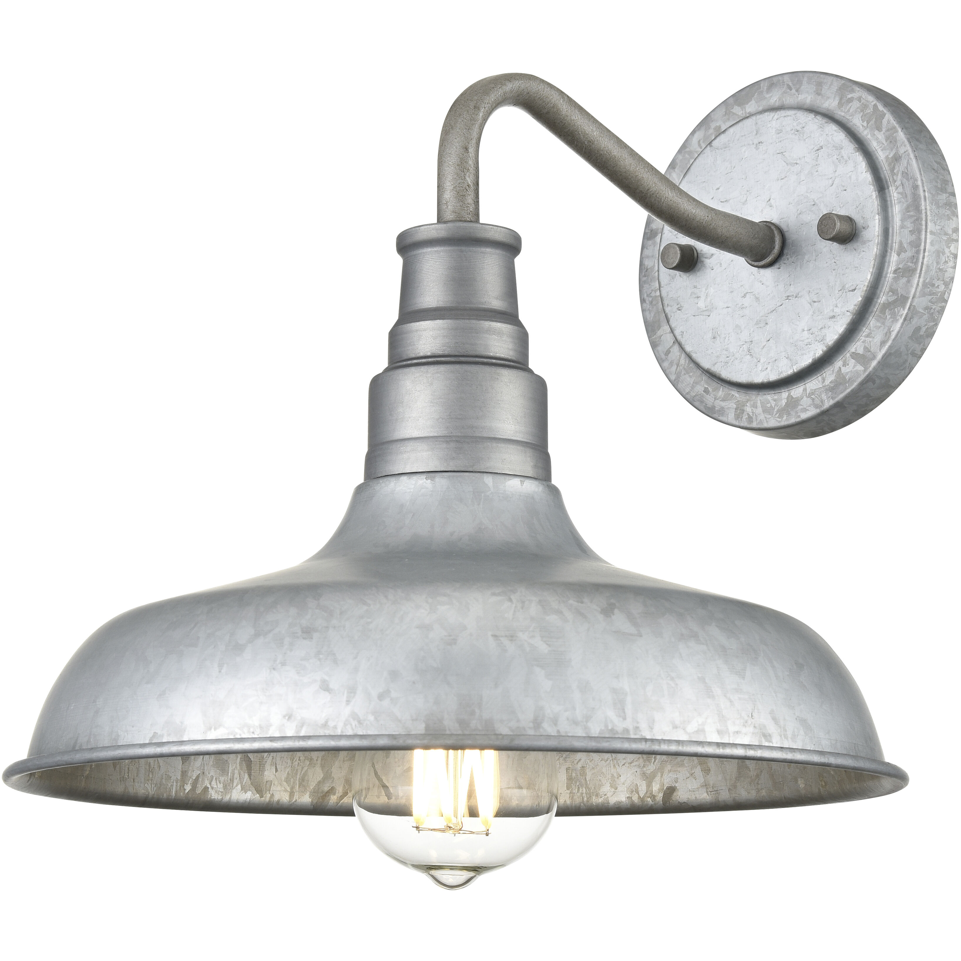 Milltown 1 Light 10.25 inch Galvanized Outdoor Wall Sconce